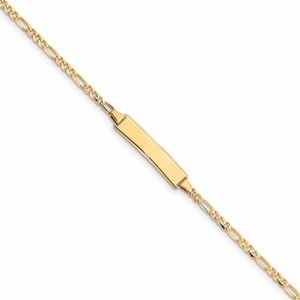 14k Baby ID Figaro Bracelet